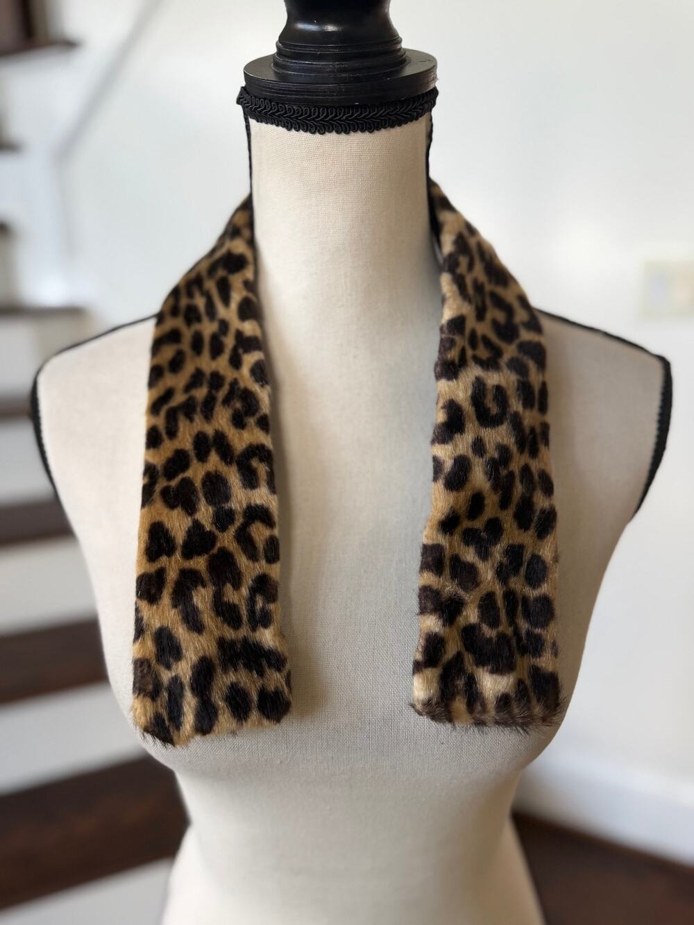 Vintage Faux Leopard Fur Attachable Dress or Coat Collar 50s 60s Pin Up Glamour